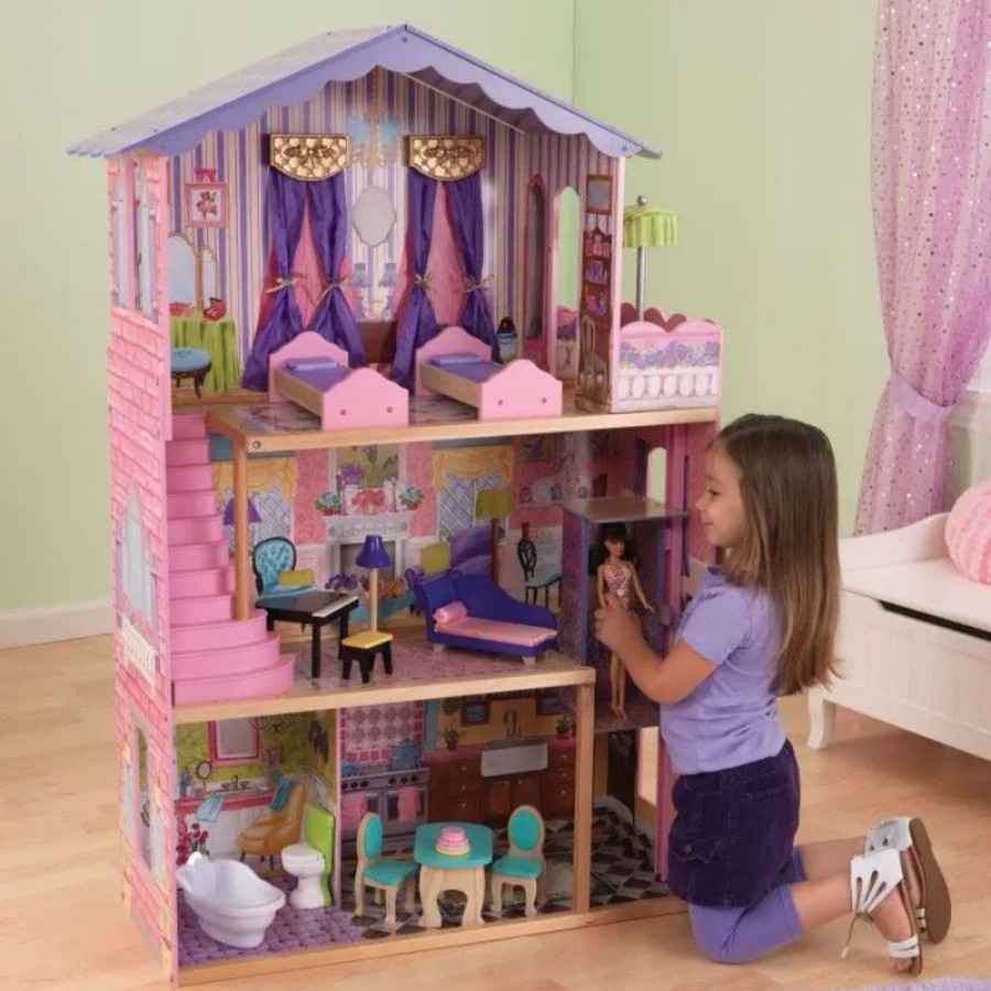 Wooden Toys Little Dreamers | Kidkraft My Dream Mansion Dollhouse & 13 Pieces Of Furniture