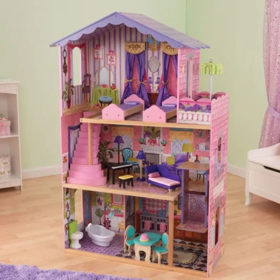 Wooden Toys Little Dreamers | Kidkraft My Dream Mansion Dollhouse & 13 Pieces Of Furniture