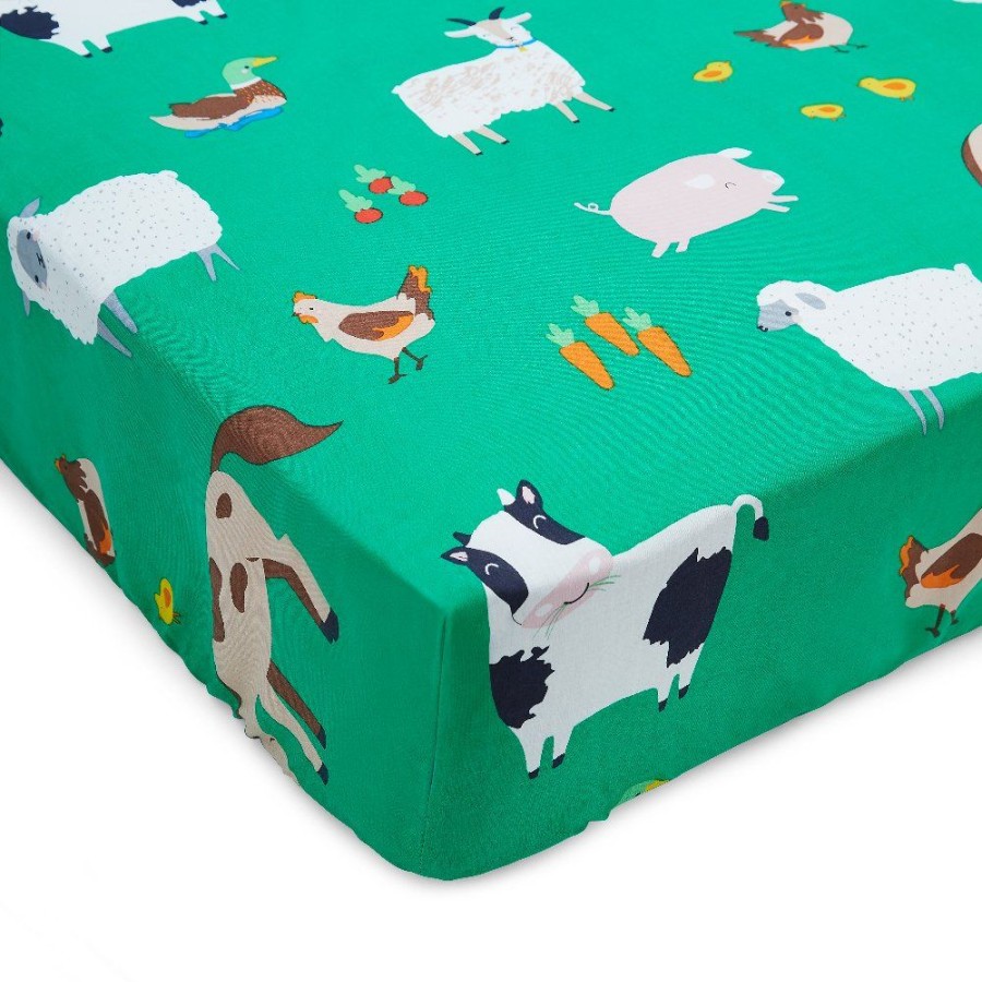 Accessories Little Dreamers | Farmyard Fitted Sheet - Single