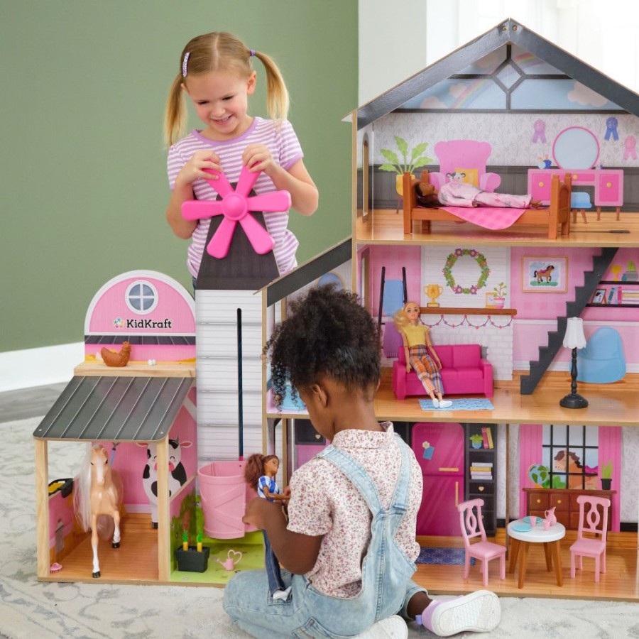 Wooden Toys Little Dreamers | Kidkraft Windmill Elevator 2-In-1 Barn & Dollhouse