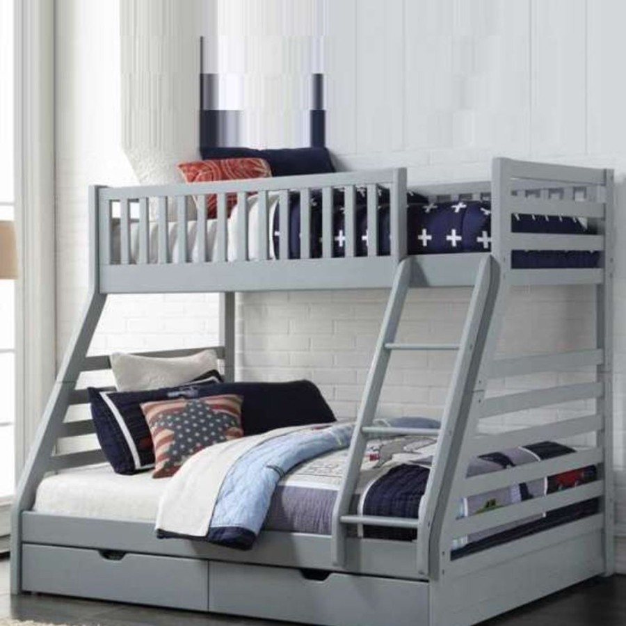 Kids Rooms Little Dreamers | Space Triple Bunk Bed - Grey