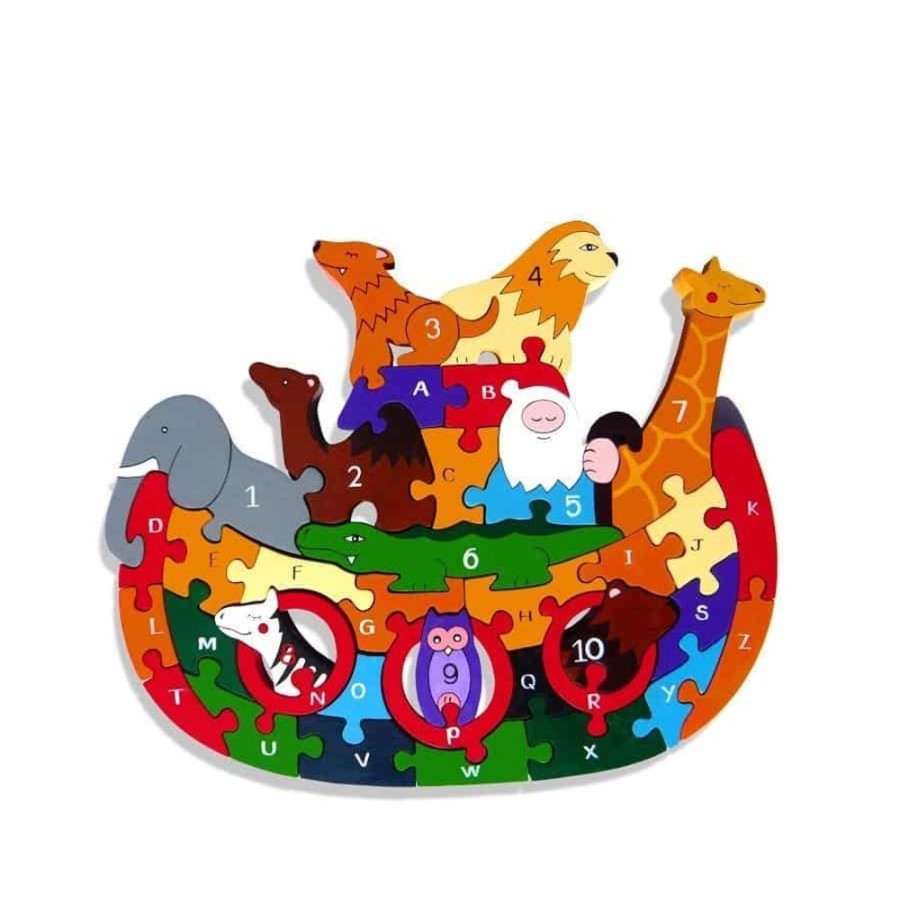 Wooden Toys Little Dreamers | Alphabet Jigsaw Noahs Ark