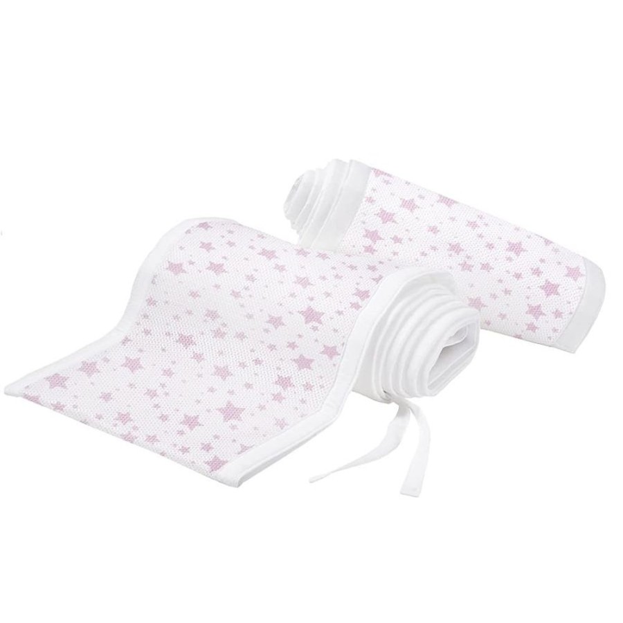 Accessories Little Dreamers | Breathablebaby Cot/Cotbed Bumper Pink Stars