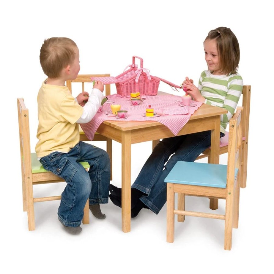 Accessories Little Dreamers | Bigjigs Wooden Table And Chairs