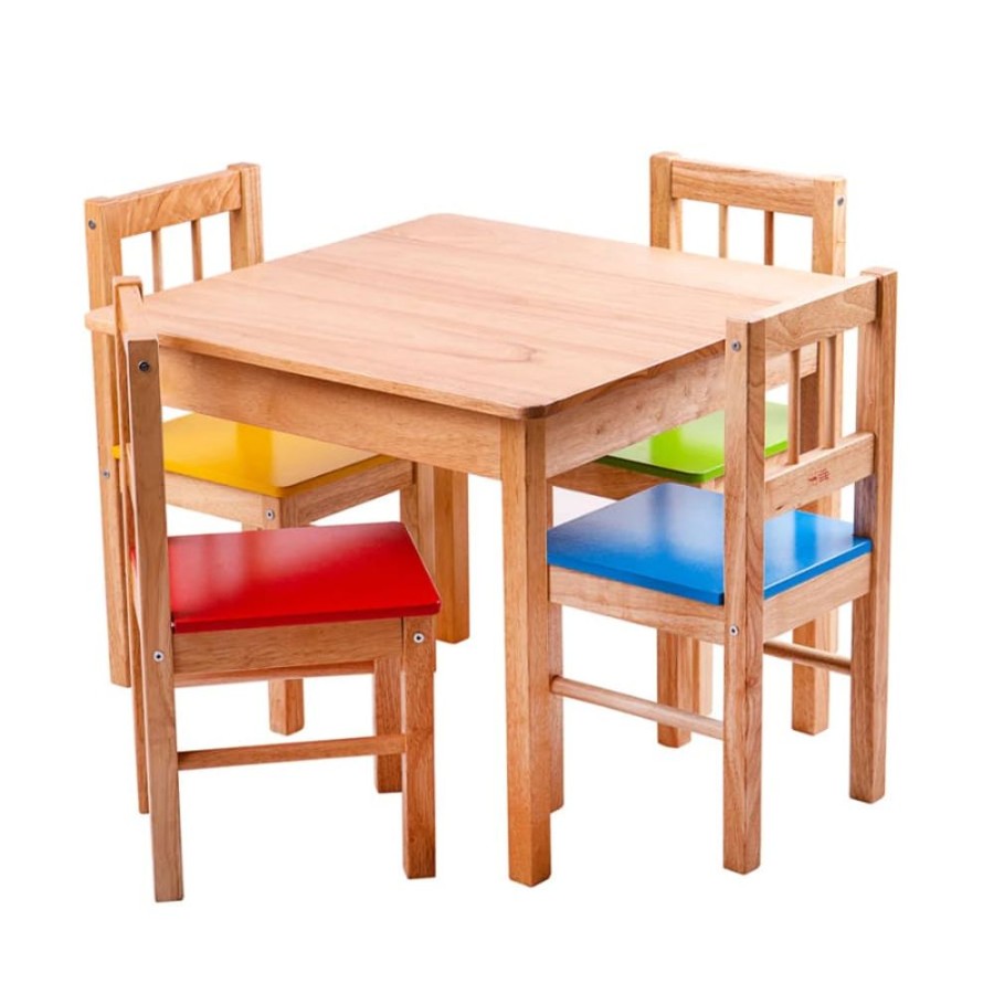 Accessories Little Dreamers | Bigjigs Wooden Table And Chairs