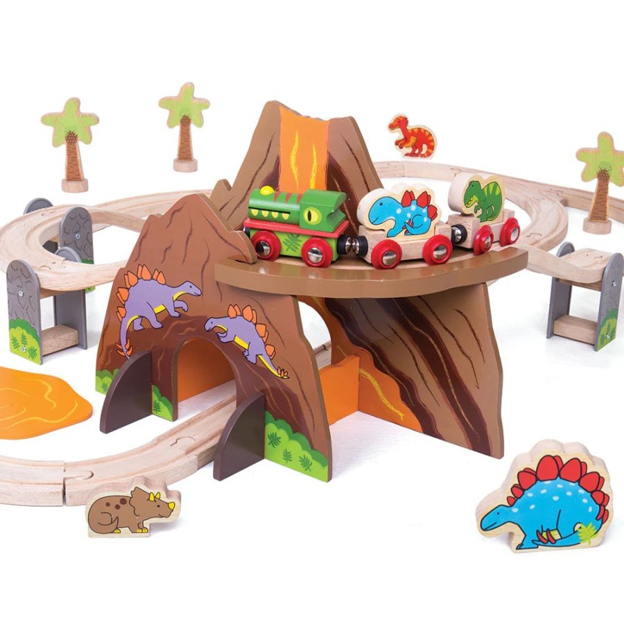 Wooden Toys Little Dreamers | Bigjigs Dino Train Set