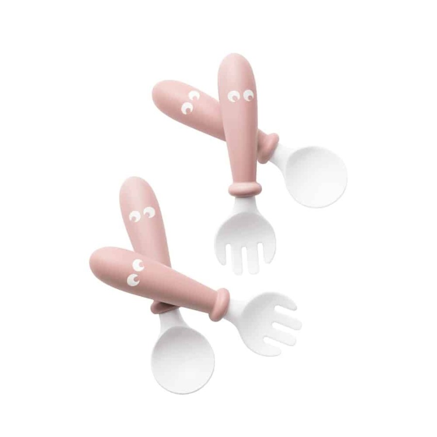 At Home Little Dreamers | Babybjorn Baby Spoon And Fork - 4 Pcs Powder Pink