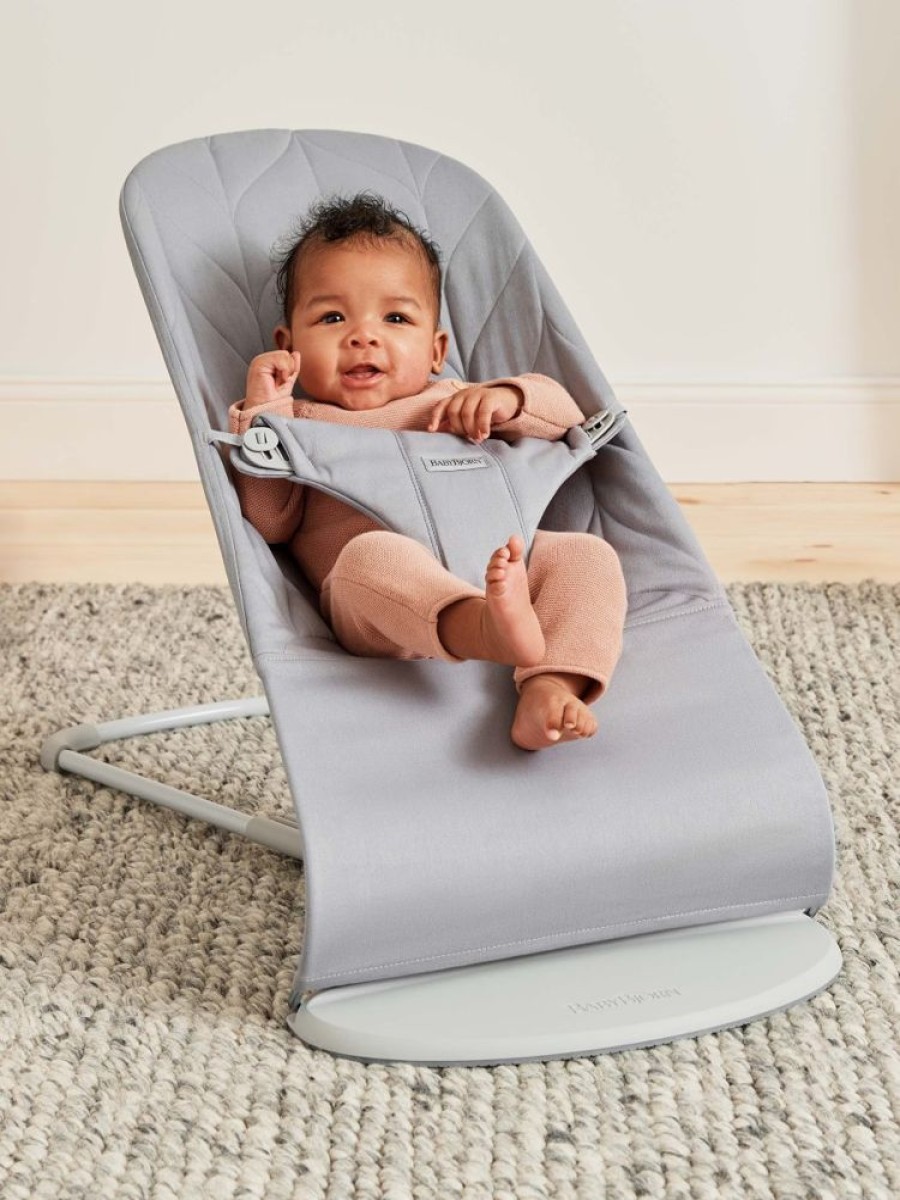 At Home Little Dreamers | Babybjorn Bouncer Bliss Cotton Light Grey - Petal Quilt