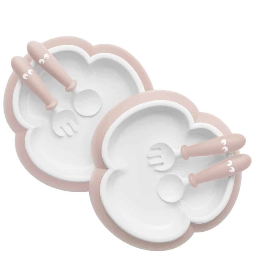 At Home Little Dreamers | Babybjorn Plate Spoon & Fork Set 2Pk - Powder Pink