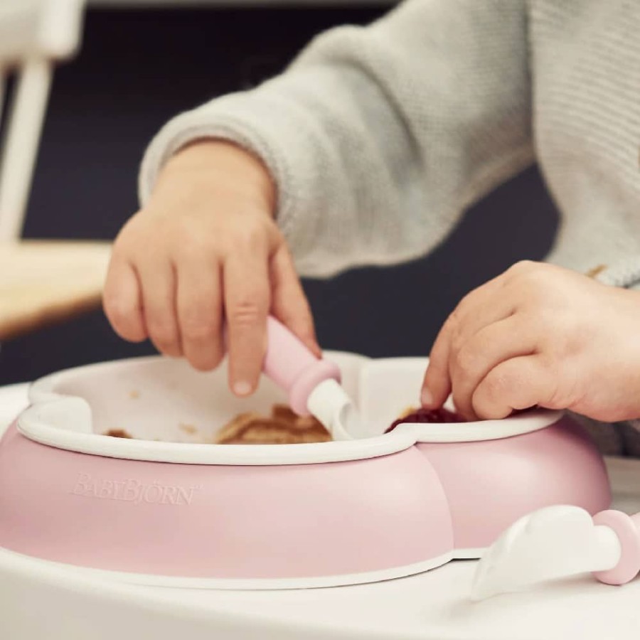 At Home Little Dreamers | Babybjorn Plate Spoon & Fork Set 2Pk - Powder Pink