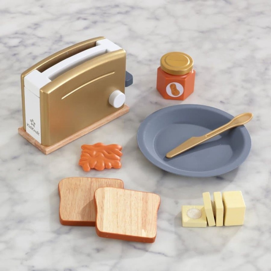 Wooden Toys Little Dreamers | Kidkraft Modern Metallic Toaster