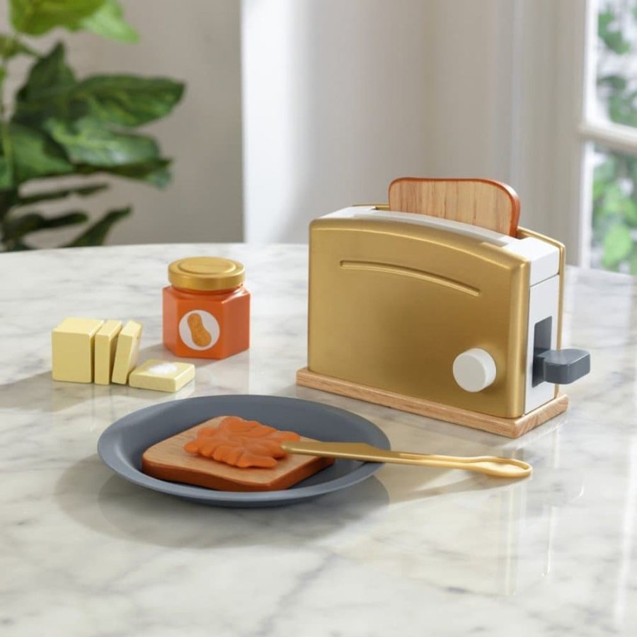 Wooden Toys Little Dreamers | Kidkraft Modern Metallic Toaster