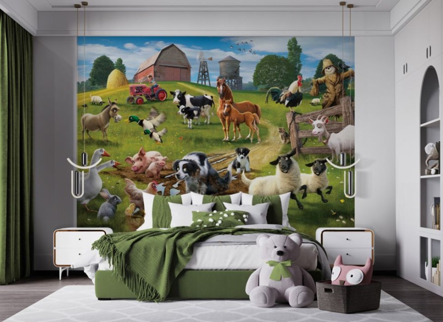 Accessories Little Dreamers | Walltastic Farmyard Fun Wall Mural