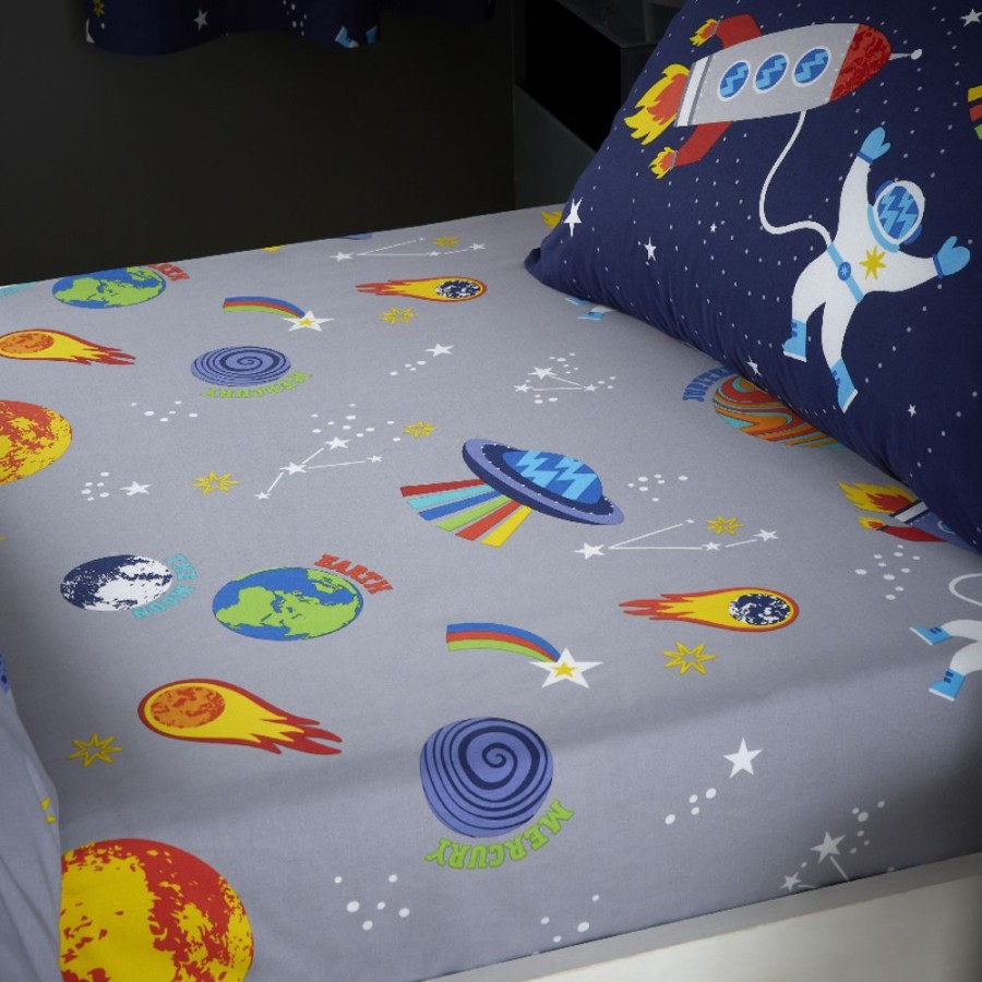 Accessories Little Dreamers | Lost In Space Fitted Sheet - Toddler