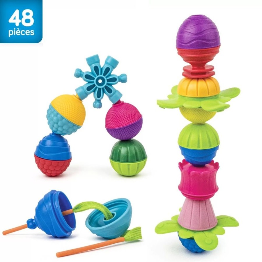 Wooden Toys Little Dreamers | Lalaboom Preschool Educational Beads 48 Piece