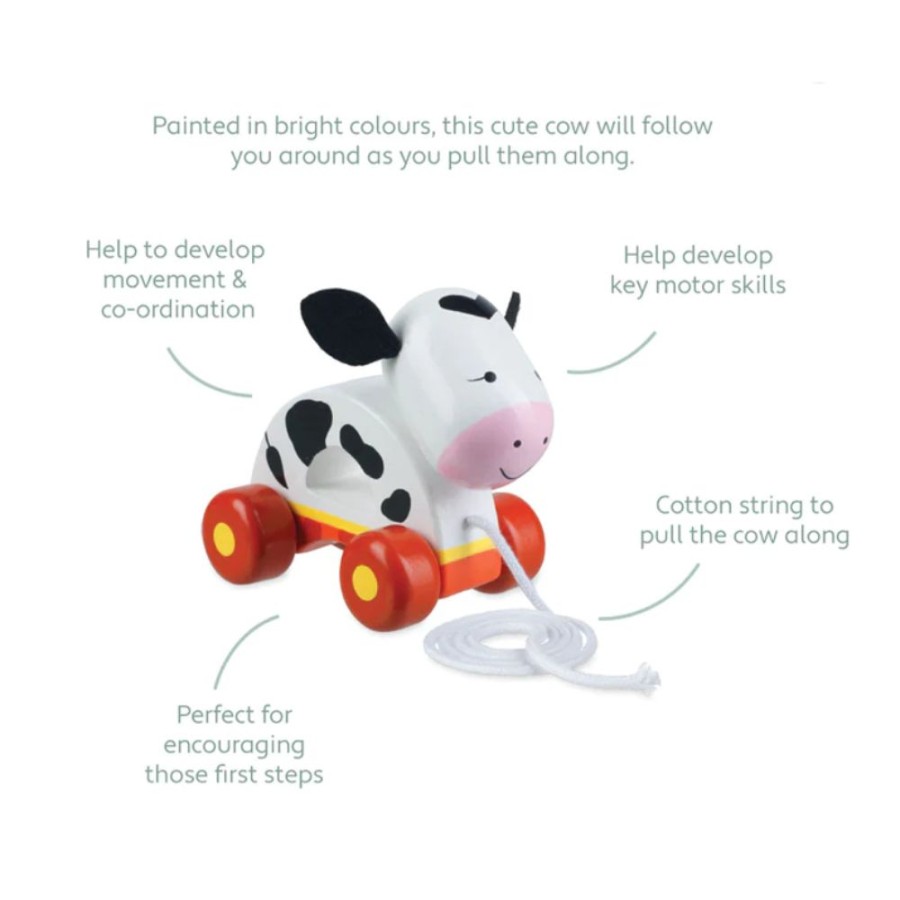 Wooden Toys Little Dreamers | Pull Along Cow