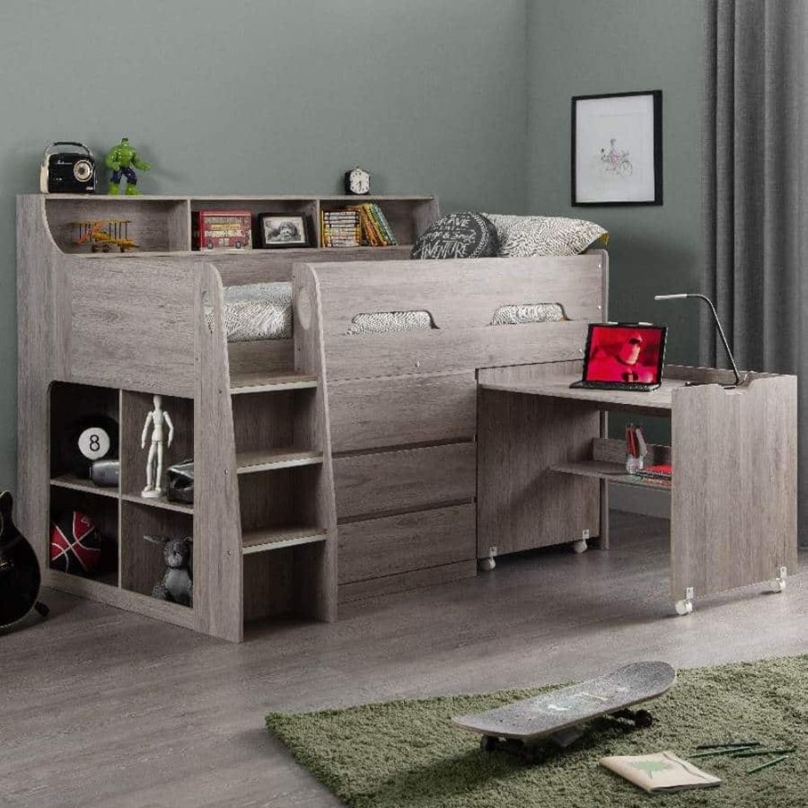 Kids Rooms Little Dreamers | Jupiter Midsleeper / Cabin Bed Grey Oak