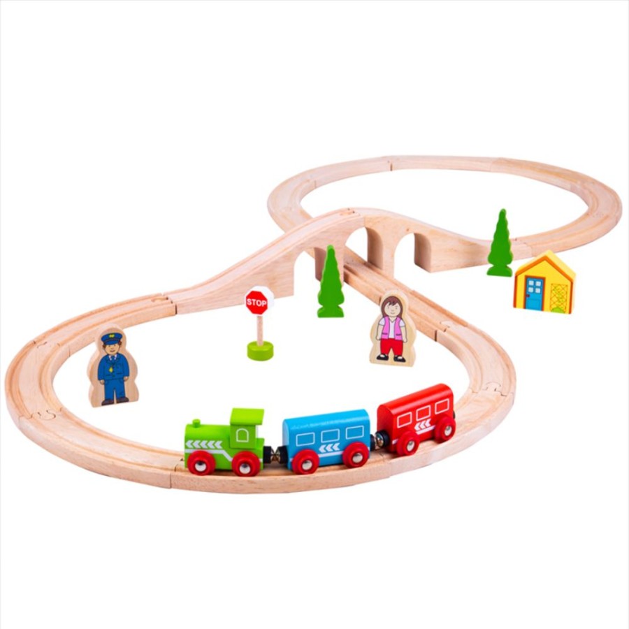 Wooden Toys Little Dreamers | Bigjigs Figure Of 8 Train Set