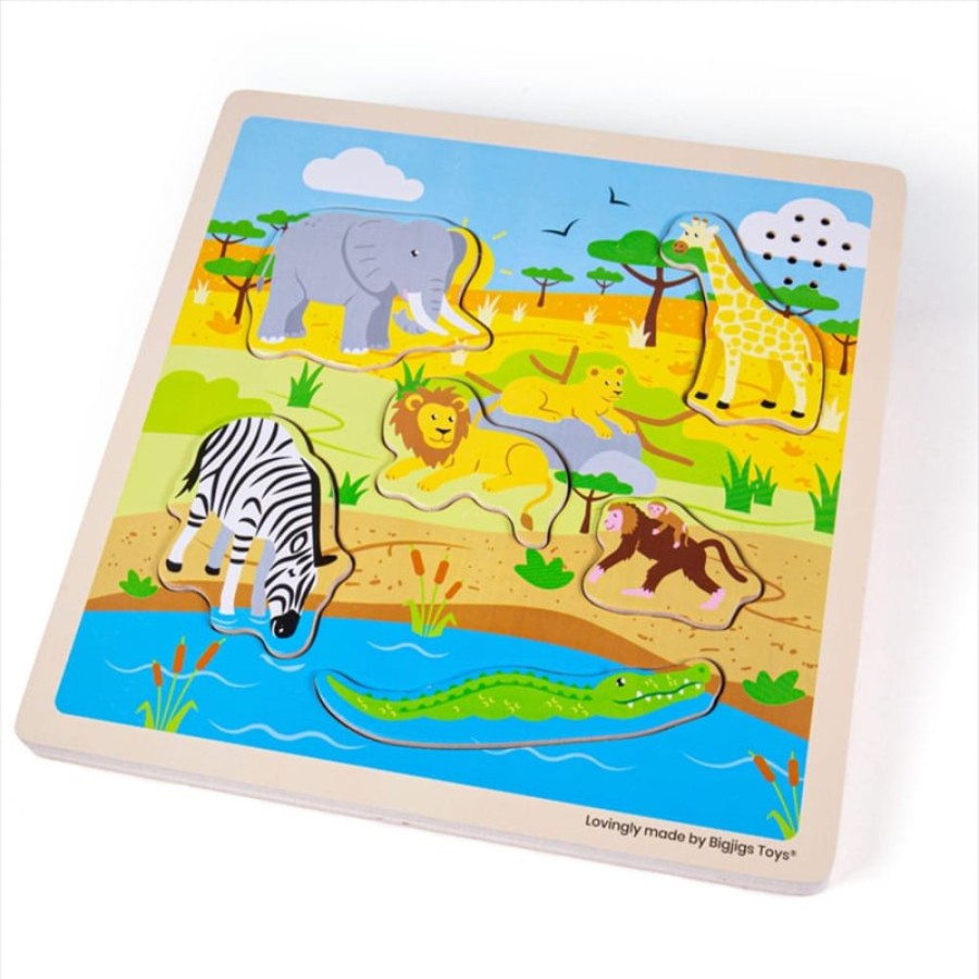 Wooden Toys Little Dreamers | Bigjigs Sound Puzzle - Safari