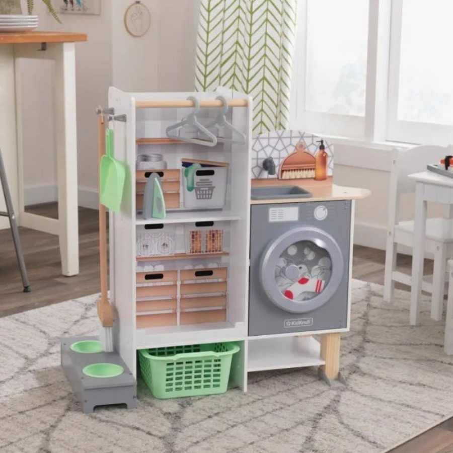 Wooden Toys Little Dreamers | Kidkraft 2-In-1 Kitchen And Laundry