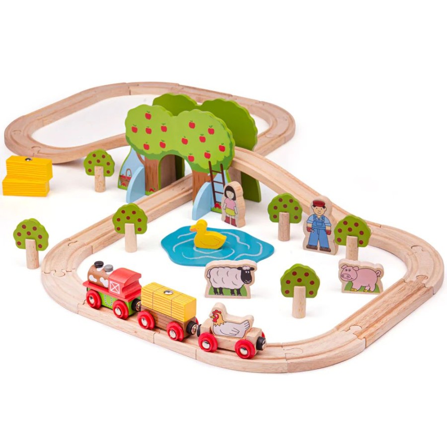 Wooden Toys Little Dreamers | Bigjigs Farm Train Set