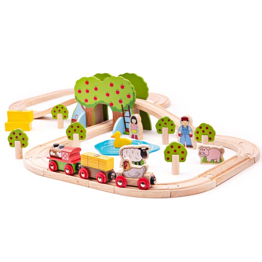 Wooden Toys Little Dreamers | Bigjigs Farm Train Set