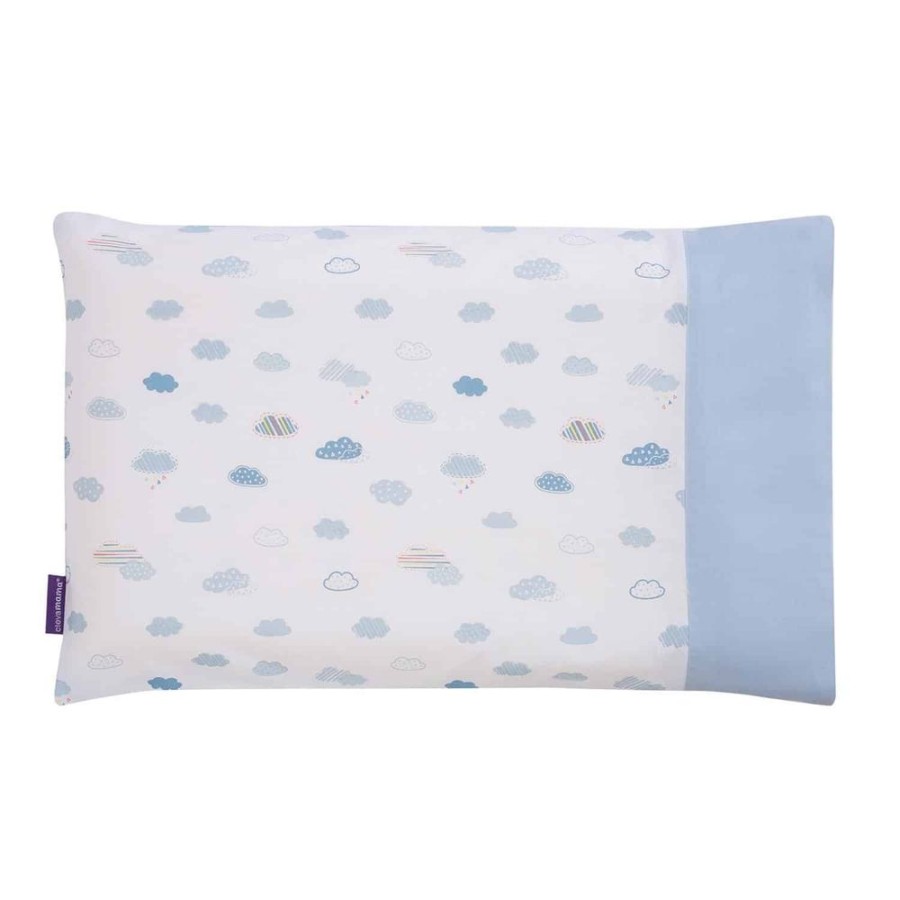 Accessories Little Dreamers | Clevafoam Toddler Pillow Cover - Blue Clouds