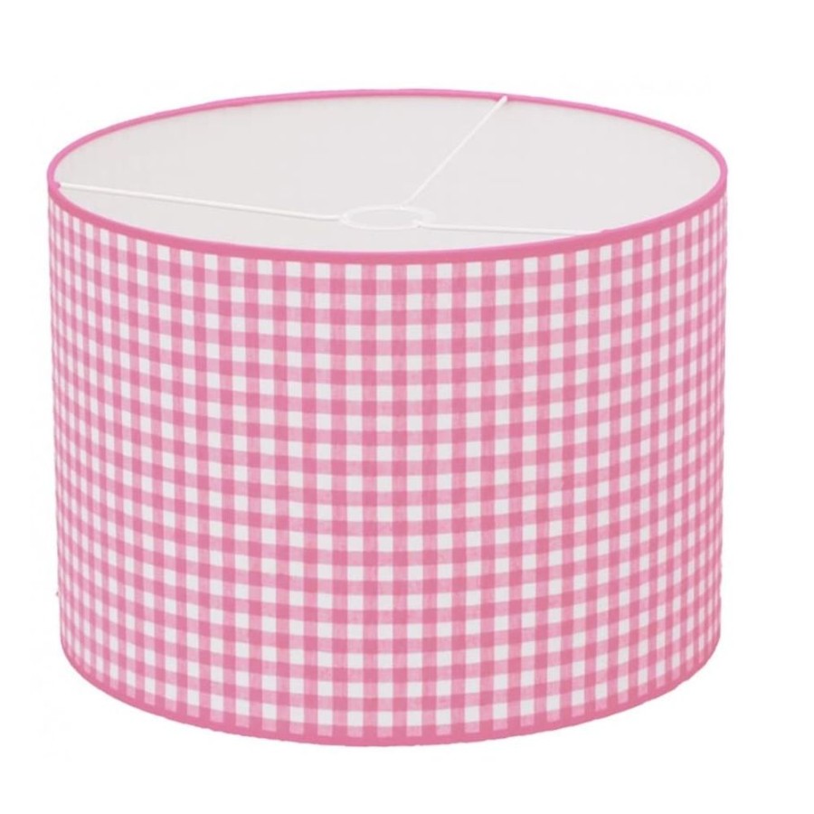 Accessories Little Dreamers | Taftan Pink Check Lampshade