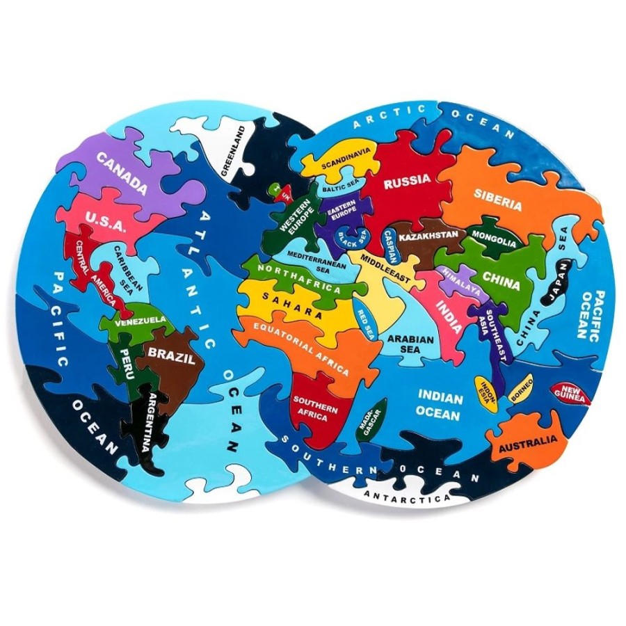 Wooden Toys Little Dreamers | Alphabet Jigsaw Map Of The World - Earthybest