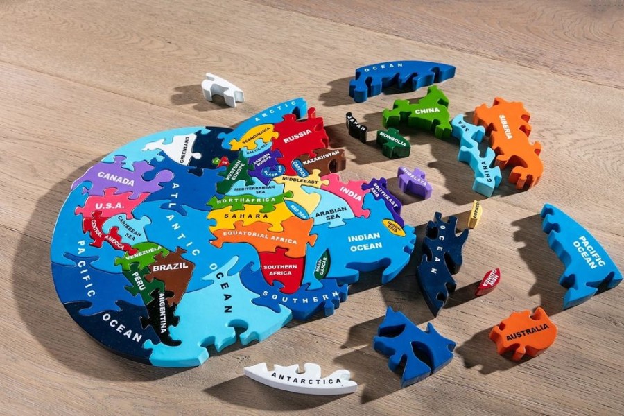 Wooden Toys Little Dreamers | Alphabet Jigsaw Map Of The World